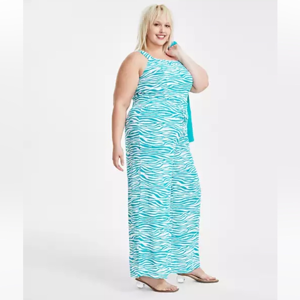 Plus Size Bar Iii Zebra Print Green Set 2x - image 2